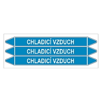 Značení potrubí, chladicí vzduch,3 ks, 355 × 37 mm
